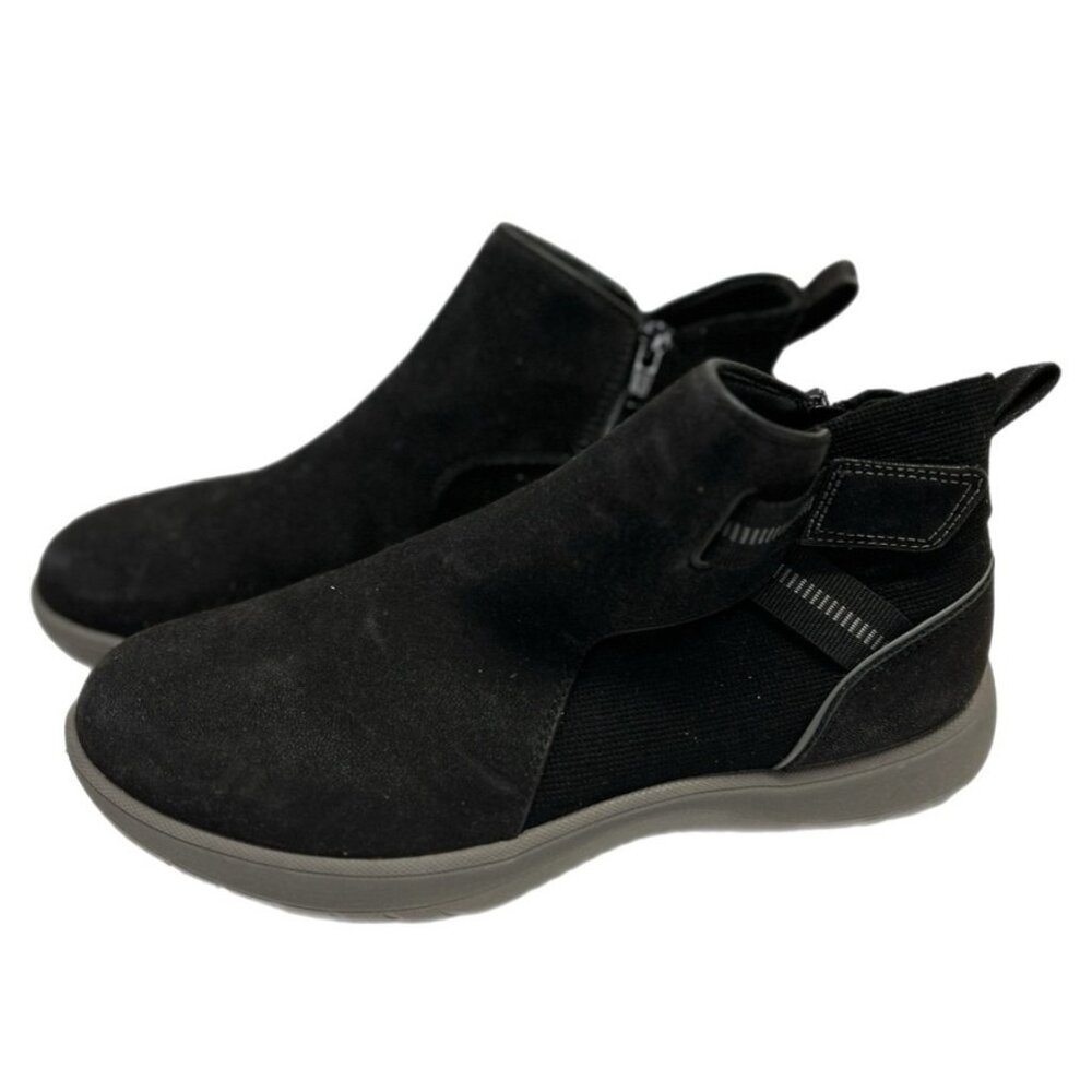 Clarks Cloudsteppers Black Comfort Ankle Slip On Boots SIZE 7.5